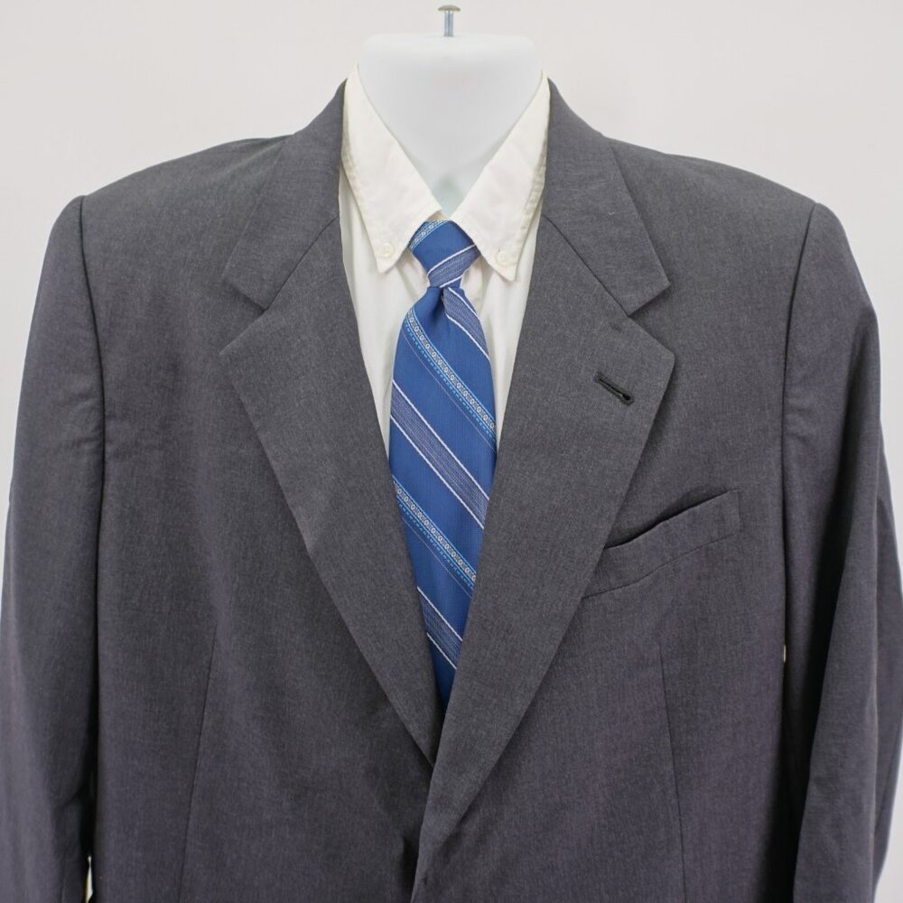 Hart Schaffner Marx Gold Trumpeter Wool Gray 2 Button Blazer 40R Tagged 44R